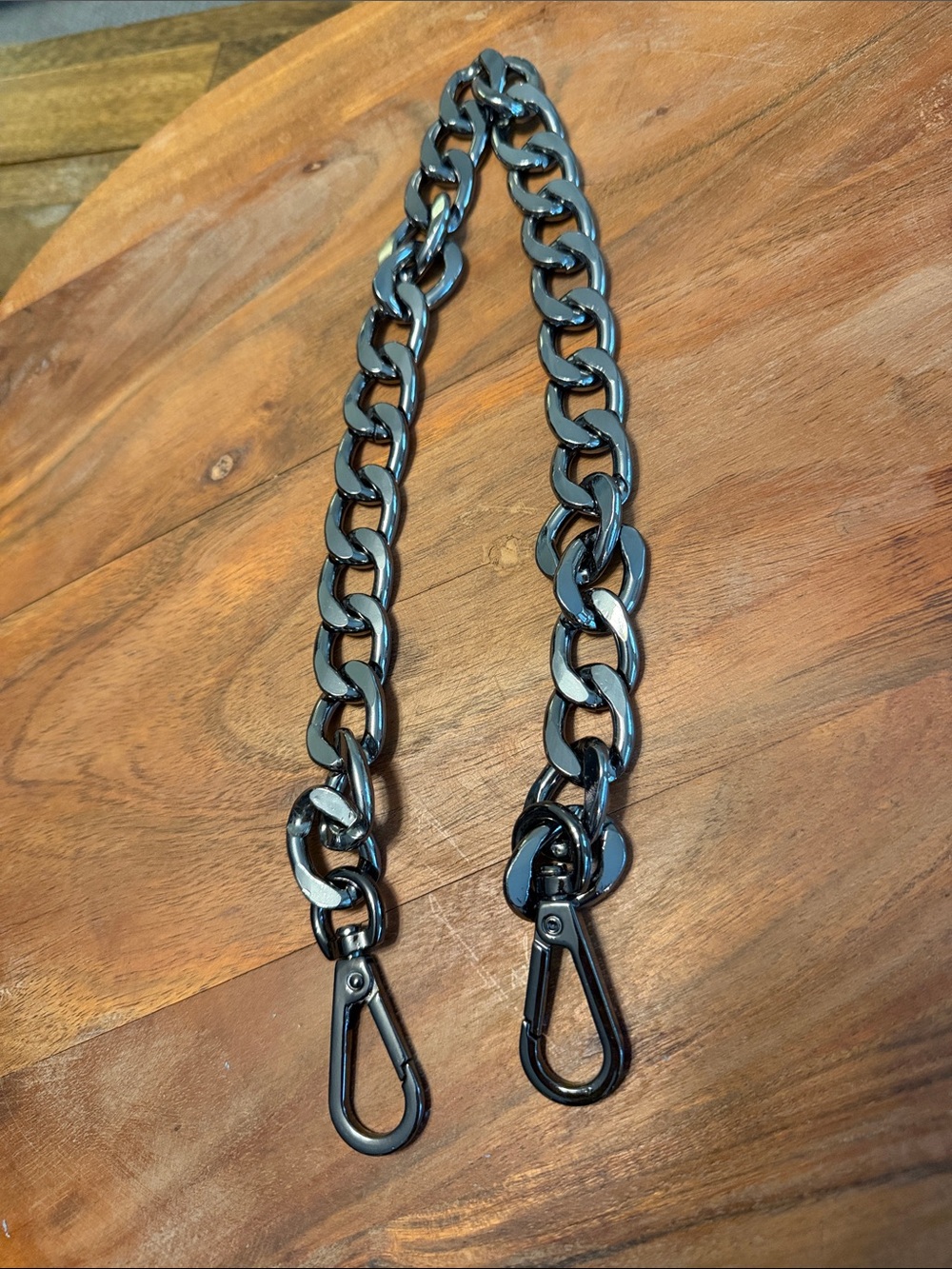 24” Gunmetal Chain Strap for Bags - Detachable Heavy-Link Shoulder Strap - Picture 2 of 2